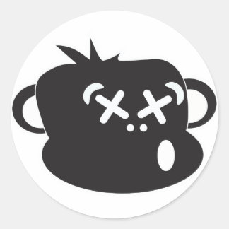 酔っぱらいのモンキーステッカー ラウンドシール