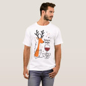 酔っぱらいサンタのトナカイ Tシャツ (正面フル)
