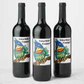 酔っぱらったオウム漫画鳥 ワインラベル (ボトル)
