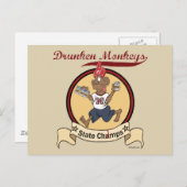 酔っぱらったサル ポストカード (正面/裏面)