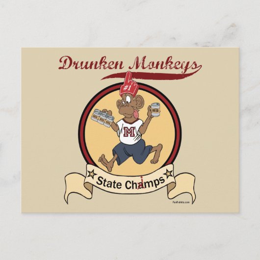 酔っぱらったサル ポストカード (正面)