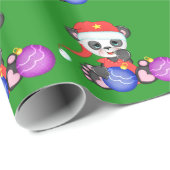 酔っぱらったサンタおよびクリスマスオーナメント ラッピングペーパー (ロールコーナー)