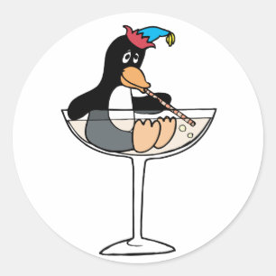 酔っぱらったペンギン ラウンドシール