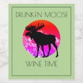 酔っぱらったムースのワインタイム ワインラベル (シングルラベル)