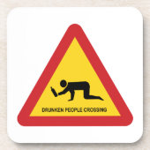 酔っぱらった人々が交通標識を横切る コースター (正面)
