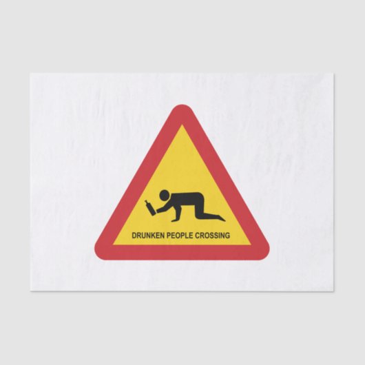 酔っぱらった人々が交通標識を横切る 薄葉紙 (正面)