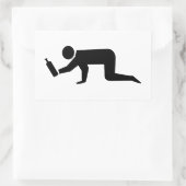 酔っぱらった人々 長方形シール (バッグ)