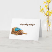 酔っぱらった祝犬が誕生日 カード (黄色い花)