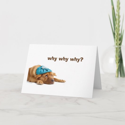 酔っぱらった祝犬が誕生日 カード (正面)