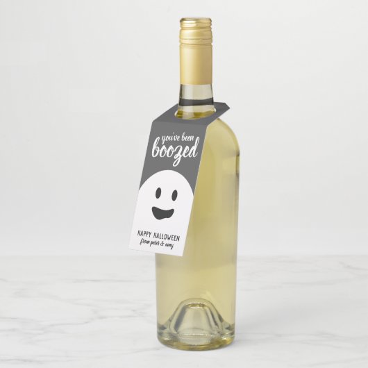 酔っぱらった – 面白いハロウィーンパーティーボトル ボトルネックタグ (アングル)