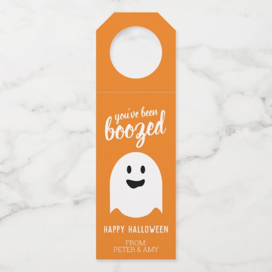 酔っぱらった – 面白いハロウィーンパーティー ボトルネックタグ (正面)