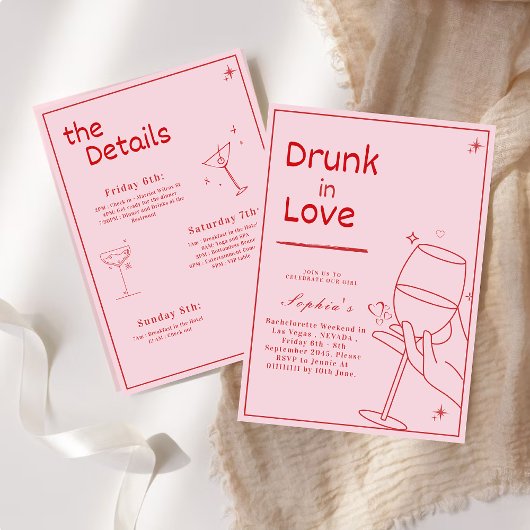 酔っぱらって恋に落ちる 花嫁の週末の招待状 招待状