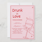 酔っぱらって恋に落ちる 花嫁の週末の招待状 招待状 (正面)