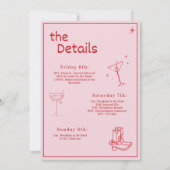 酔っぱらって恋に落ちる 花嫁の週末招待状 招待状 (裏面)