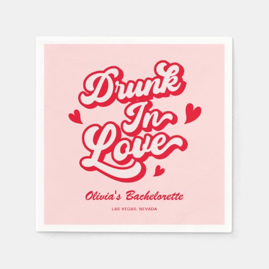 酔っぱらって恋に酔う独身最後の夜 スタンダードカクテルナプキン (正面)