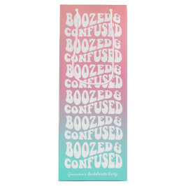 酔っぱらって混乱したレトロアクアピンクの独身パーティー ワインギフトバッグ