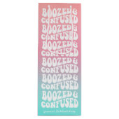 酔っぱらって混乱したレトロアクアピンクの独身最後の祭典 ワインギフトバッグ (正面)