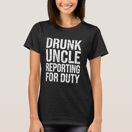 酔っ払いおじさんが参上!面白いパーティーの飲酒 Tシャツ (正面)