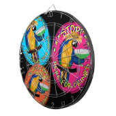 酔っ払いのワインを飲むインコ ダーツボード (正面右)