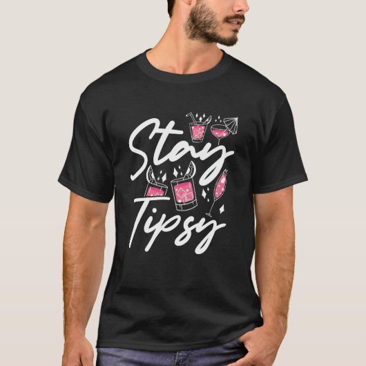 酔っ払いの裏刷りバーテンダー Tシャツ (正面)