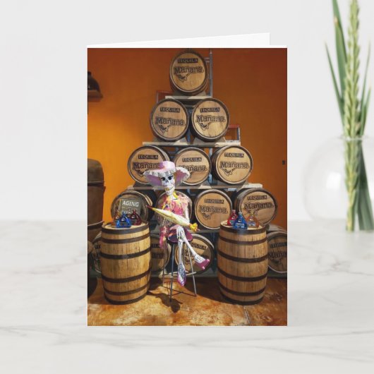 酔っ払いの骸骨の「ハッピーバースデー」 カード (正面)