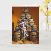 酔っ払いの骸骨の「ハッピーバースデー」 カード (黄色い花)