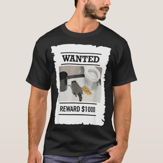 酔っ払いアライグマ 指名手配 賞金$1000 ゴミ袋パンダ Tシャツ (正面)