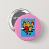 酔っ払いインコ 缶バッジ (正面&裏面)