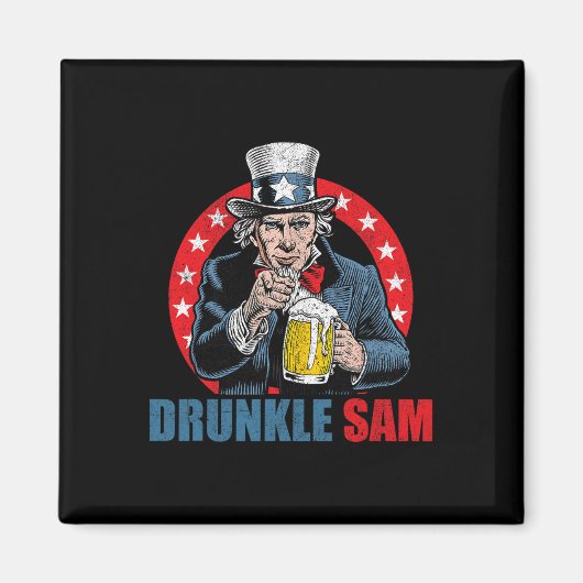 酔っ払いサム 4th Of July Uncle Sam アメリカ ビール D マグネット (正面)