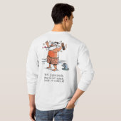 酔っ払いサンタ 白 ロングスリーブTシャツ 裏 Tシャツ (裏面フル)