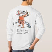 酔っ払いサンタ 白 ロングスリーブTシャツ 裏 Tシャツ (裏面)