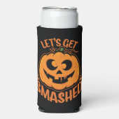 酔っ払いハロウィン・ジャックオーランタン Let's Get Smashed スリム缶クーラー (Seltzer正面)