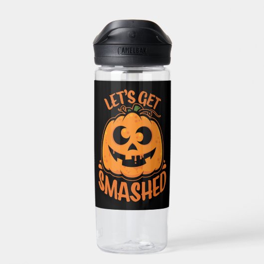 酔っ払いハロウィン・ジャック・オ・ランタン Let's Get Smashed ウォーターボトル (背面)