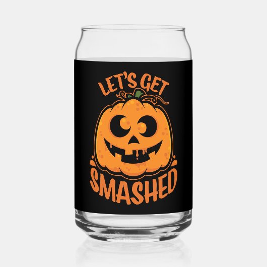 酔っ払いハロウィン・ジャック・オ・ランタン Let's Get Smashed ガラス缶 (正面)