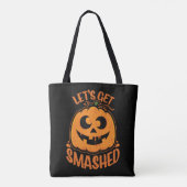 酔っ払いハロウィン・ジャック・オ・ランタン Let's Get Smashed トートバッグ (裏面)