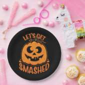酔っ払いハロウィン・ジャック・オ・ランタン Let's Get Smashed ペーパープレート (パーティー)