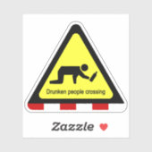 酔っ払い人がタイのサイン⚠を渡る⚠ シール (シート)
