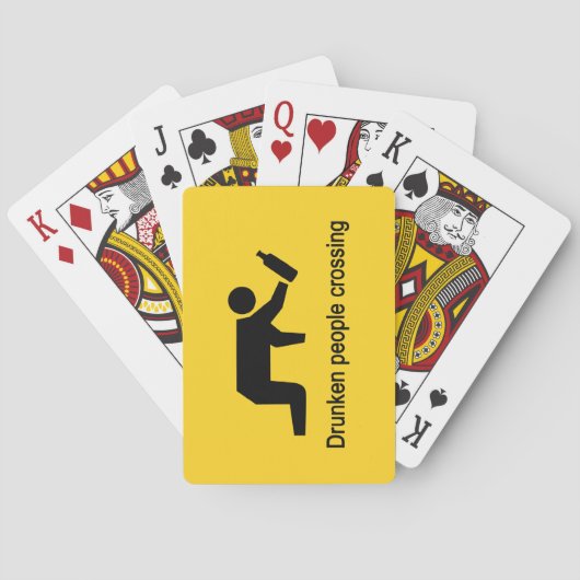 酔っ払い人がタイのサイン⚠を渡る⚠ トランプ (裏面)