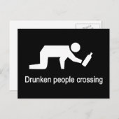 酔っ払い人がタイのサイン⚠を渡る⚠ ポストカード (正面/裏面)