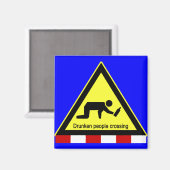 酔っ払い人がタイのサイン⚠を渡る⚠ マグネット (正面/裏面)