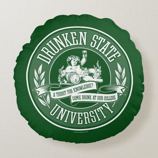 酔っ払い州大学円枕 ラウンドクッション (正面)