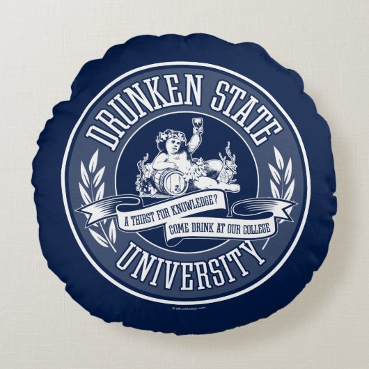 酔っ払い州大学円枕 ラウンドクッション (正面)