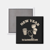 酔っ払い たぬき 新年の抱負 楽しい マグネット (正面/裏面)