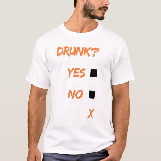 酔っ払い yes no x tシャツ (正面)