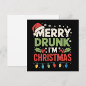 酔っ払ったクリスマスサンタのジョーク、楽しい飲み会 シーズンカード (正面/裏面)