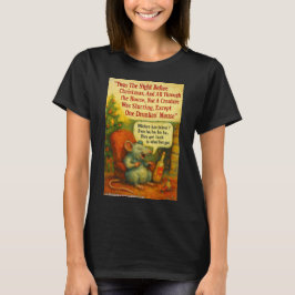 酔っ払ったネズミ – クリスマスカードのカオス Tシャツ