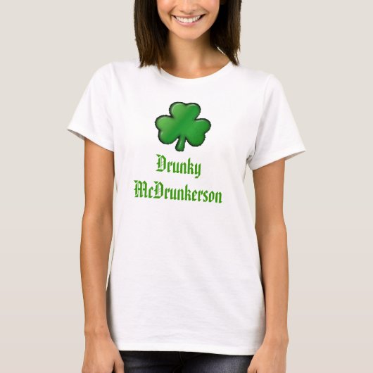酔っ払ったマクドランカーソン・シャムロック Tシャツ (正面)