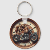 酔っ払った自転車に乗るスケルトン キーホルダー (裏面)