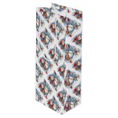 酔っ払った雪だるま飲み酒を飲もう ワインギフトバッグ (正面アングル)