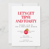 酔っ払ってホカホカのクリスマスディナーに来ませんか シーズンカード (正面)